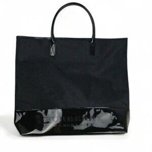 BURBERRY - EXTRA LARGE BLACK TOTE BAG DOUBLE TOP HANDLE SHOULDER BAG